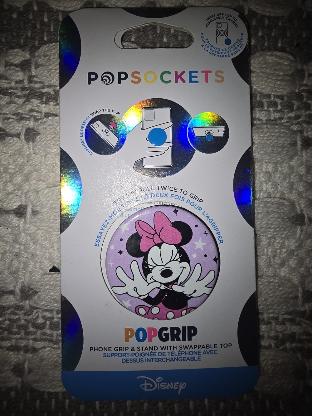 PopSocket PopGrip Minnie Mouse Pink & Black Phone Grip
